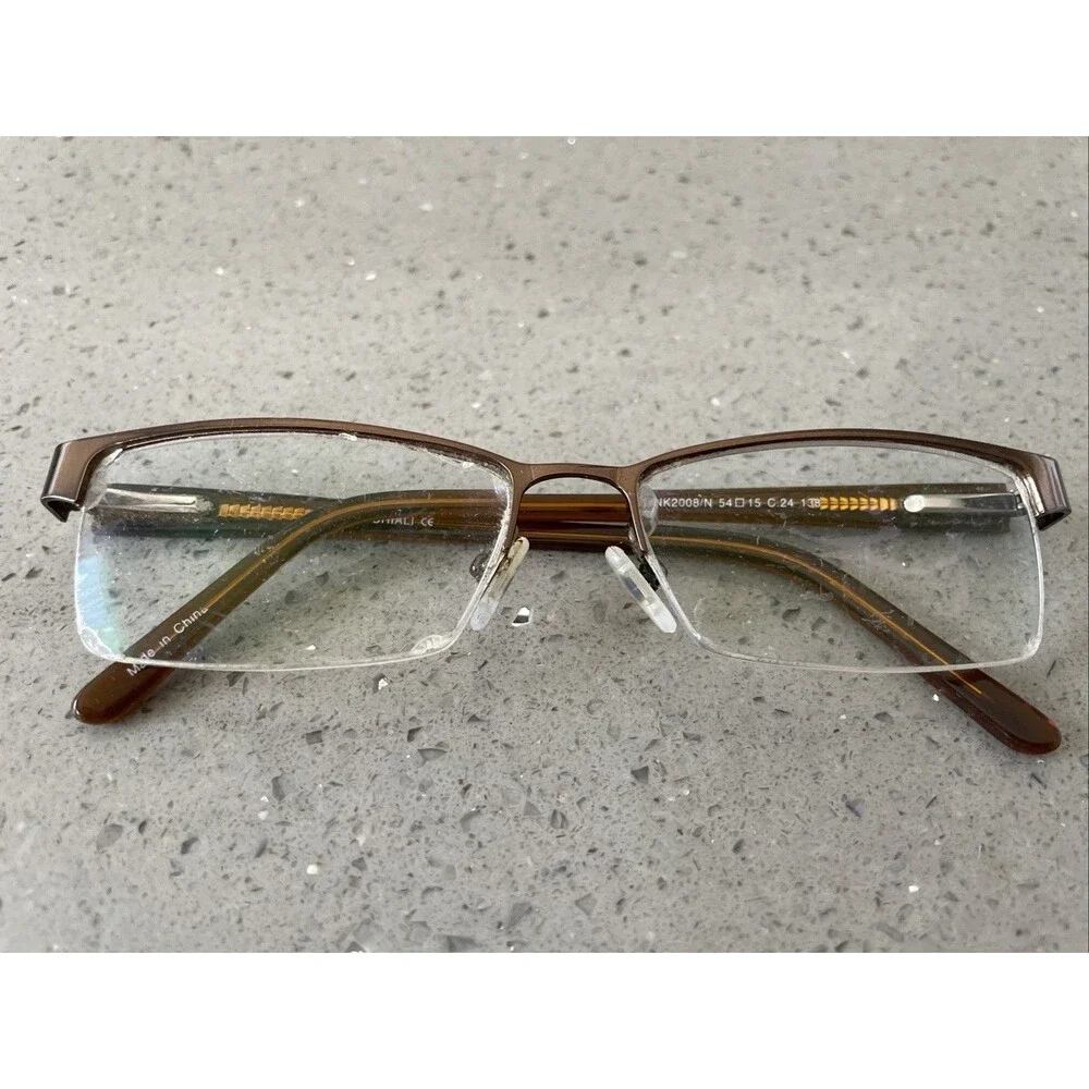 LINK OCCHIALI Eyeglasses LINK2008/N C.24 54-15-138 Brown FRAMES ONLY half rim